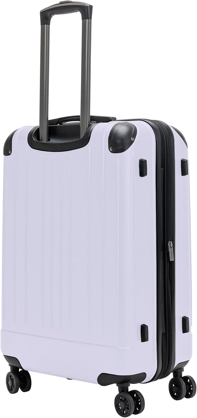 Flying Axis Collection Lightweight Hardside Expandable 8-Wheel Spinner Luggage, Lavender, 24-Inch Checked