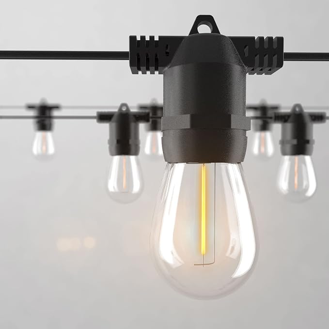 S14 LED Outdoor String Lights, Shatterproof IP65 27Ft (Maximum 918Ft) for Patio Lightings Outdoor Waterproof, Outside Lights for Outdoor Lighting (27FT - 10 Bulbs (1 String))