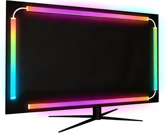 RGB Monitor Backlight with Screen Sync, Dual USB Powered Ambient Lighting Kit for 27 Inch Gaming Monitors, Music Mode, Immersive Dynamic LED Strip Lights for PC Setup (4 Sides - 27 inch)