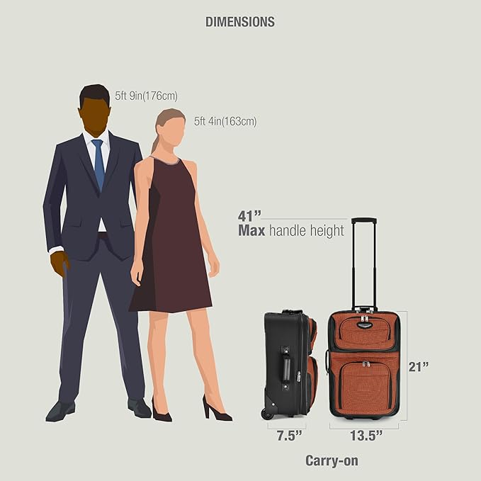 Travel Select Amsterdam Softside Expandable Luggage with Rolling Wheels, Navy, 21-Inch Carry-on