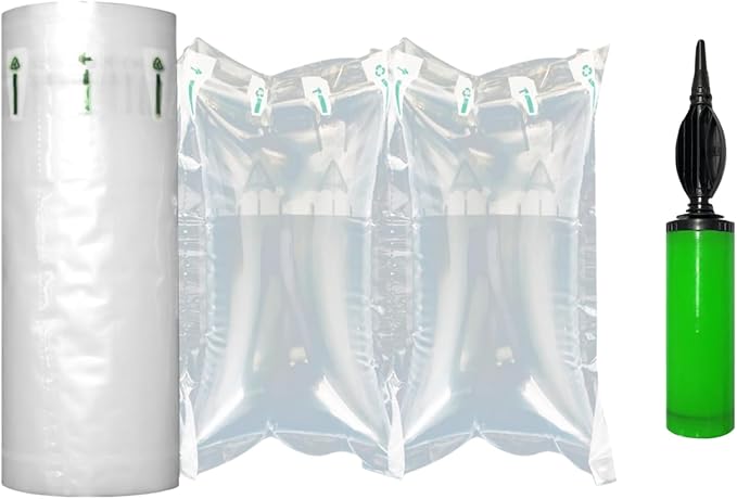 Packing Air Pillows for Shipping 300 Count Inflatable Packaging Air Bags with Pump, Purse Fillers for Shape Space Saving Air Cushion Package Alternative to Packing Peanuts, 3.54'' x 7.87''