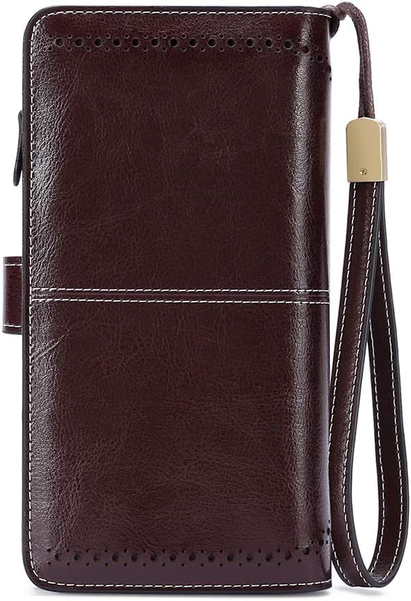 SENDEFN Wallets for Women Leather Credit Card Holder with RFID Blocking Large Capacity Wristlet | with RFID Blocking, Large Capacity, Wristlet, with RFID Blocking, Large Capacity, Wristlet