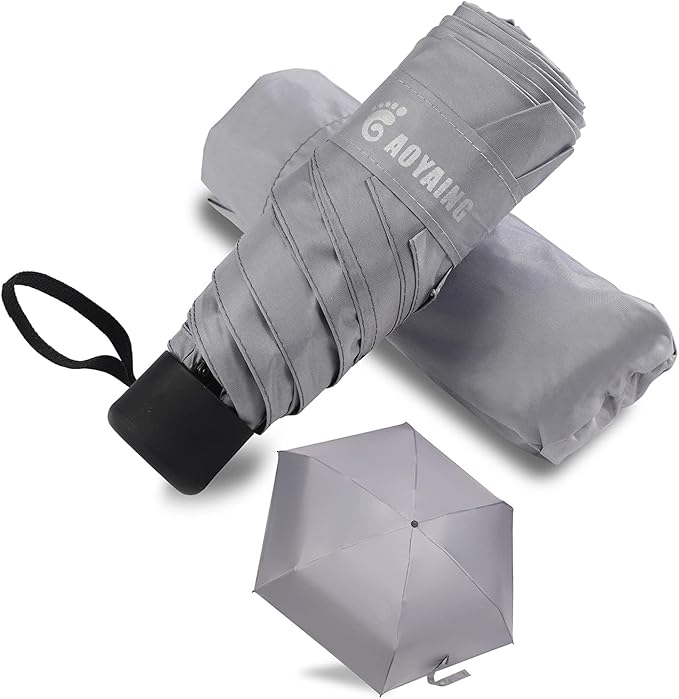 GAOYAING Compact Travel Umbrella with Case Sun&Rain Lightweight Small and Compact Suit for Pocket