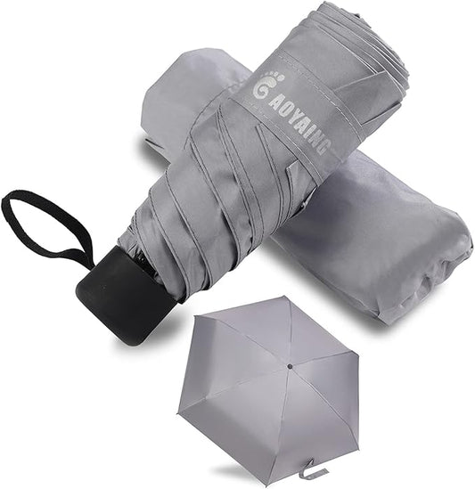 GAOYAING Compact Travel Umbrella with Case Sun&Rain Lightweight Small and Compact Suit for Pocket