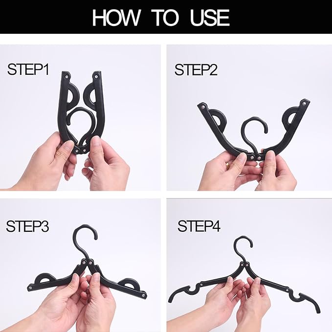 6PCS Travel Hangers for Cruise Foldable Hangers - Portable Folding Clothes Hangers Travel Accessories Foldable Clothes Drying Rack Cruise Essentials