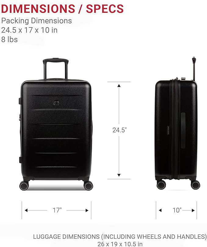 SwissGear 8020 Eclipse Collection Hardside Expandable Luggage – Black