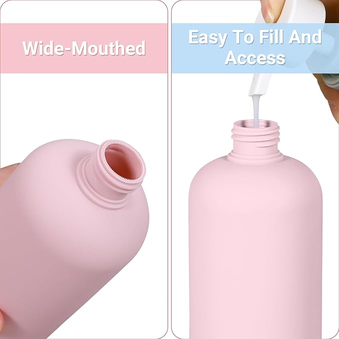ASEVAT 8.8oz 4pack Refillable Travel Shampoo and Conditioner Bottles, Travel Size containers, Travel Bottle for toiletries, Squeeze Bottles with Flip Cap, Empty Plastic Leak Proof Travel Bottles