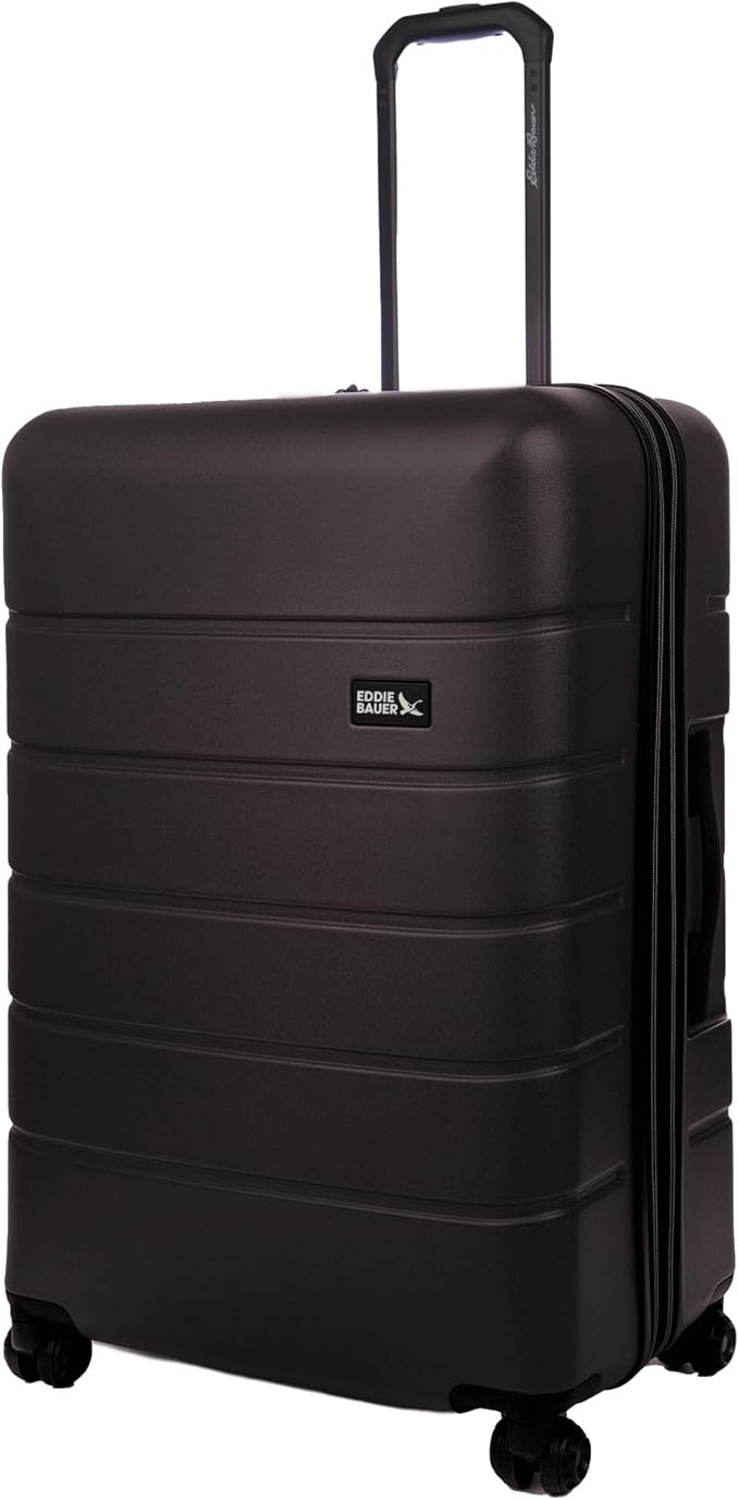 Eddie Bauer Glacier Hardside Spinner Durable PC/ABS Construction Suitcase Luggage, 30", Carbon