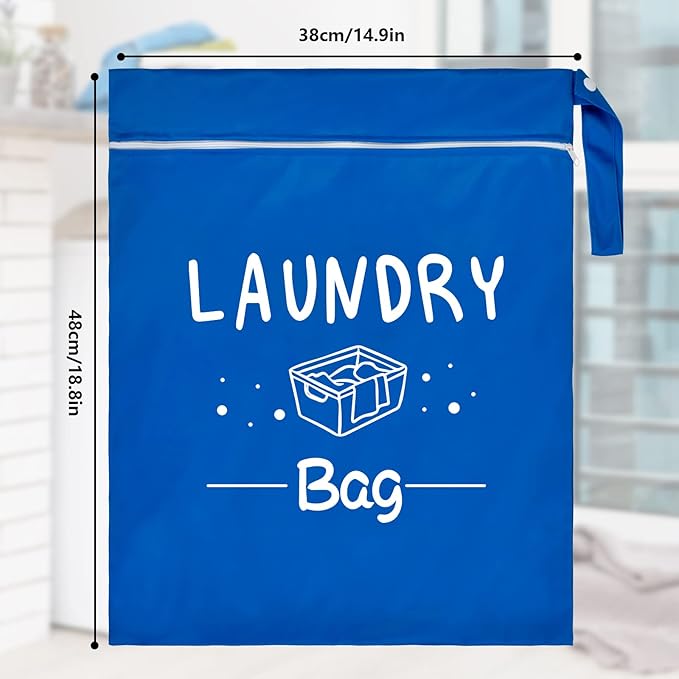 2 Pcs Large Travel Laundry Bag - Waterproof Wet Dry Washable for Dirty Clothes, Bathing Suit, Workout, Gym, Swimming, Yoga
