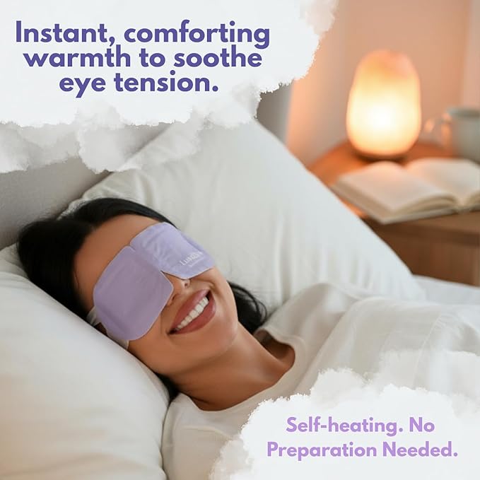 Steam Eye Mask, Self Heating Heated Eye Mask for Sleep, Warm Compress for Eyes, Moist Heat for Dry Eye Relief, Stye Eye Treatment, Spa, Travel Essentials, Unscented 16 Pack