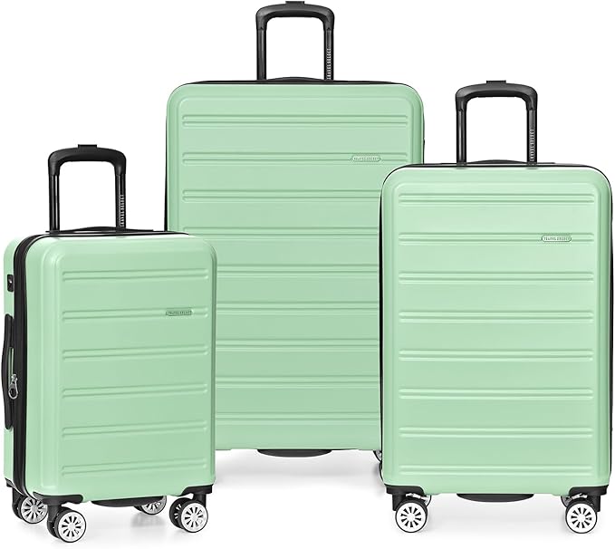 Travel Select Snowcreek Hardside Expandable Spinner Luggage Set w/USB Port, Mint, 3-Piece