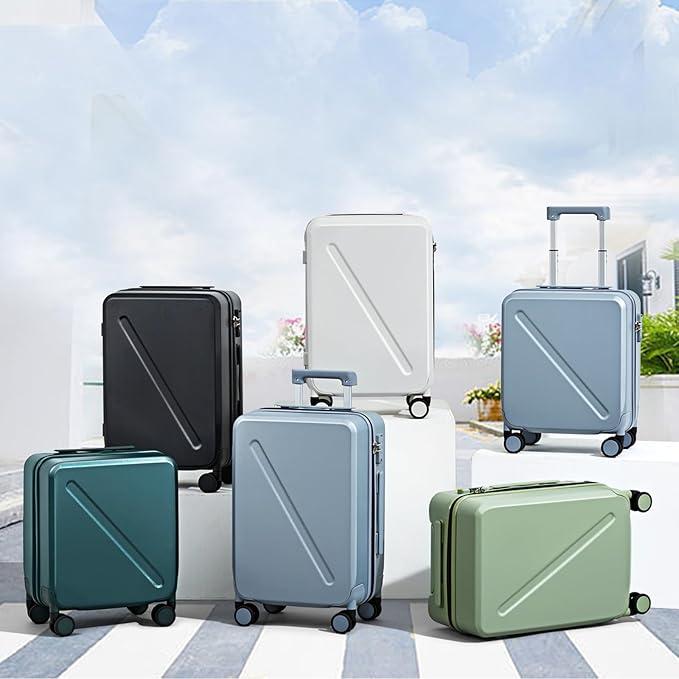MILADA 24 Inch Medium Checked Luggage, Hard Shell Suitcase with 360° Spinner Wheels, TSA Approved Lock, Lightweight Durable Hardside Travel Luggage for Business, Smoke White