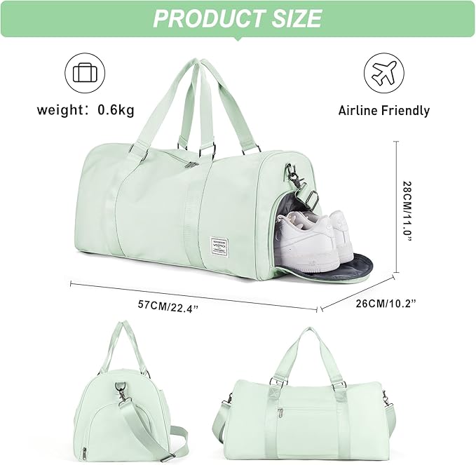 Gym Bag Womens,Travel Duffel Carry on Bag Sport Tote Bag Weekend Overnight Bag