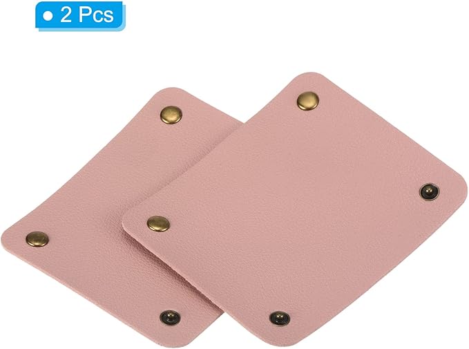 PATIKIL Luggage Handle Wrap, 2 Pack PU Handbag Grip Cover Protector Identifier with Clasp for Suitcase Grocery Shopping Bag, Pink
