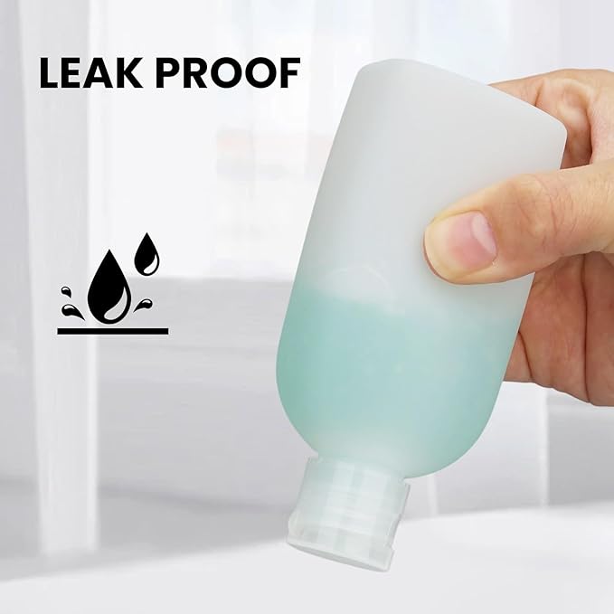 Travel Bottles for Toiletries 10 PCS 3.4oz TSA Approved Travel Shampoo Bottles Leak Proof Plastic Squeeze Bottle Small Cream Jars Refillable Spray Bottle for Shampoo Conditioner Toner