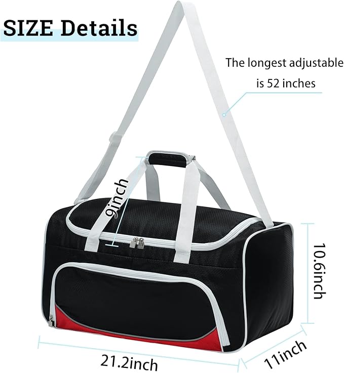 Gym Duffle Bag for Men - 55L Black Large Duffel Bags for Sports, Workout, Traveling, Durable Heavy Duty Duffel Gear Bag