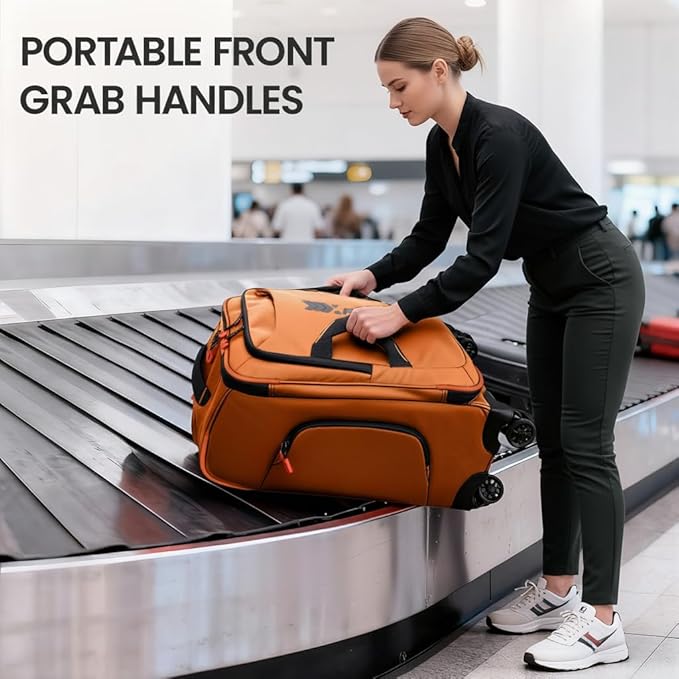 2-Piece Set（22in/30in） Front Opening,Softside Luggage Sets w/Double Spinner Wheels Suitcase,Waterproof,Lightweight Travel Luggage Rolling Suitcase（Orange,22in/30in）