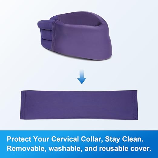 Velpeau Cover Sleeve for Neck Brace & Cervical Collar for Men & Women, Dust Cover, Comfortable Wearing While Sleeping, Working, Breathable Sweat-Absorbent, Quick Dry (Blue, Medium)