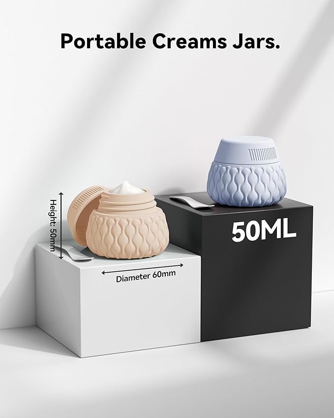 Silicone Travel Bottles for Toiletries 8 Pack Travel Size Toiletries 3.4 oz 1.7 oz, Leakproof Squeeze Travel Size Containers Refillable Cosmetic Jars Set for Shampoo, Conditioner, Creams