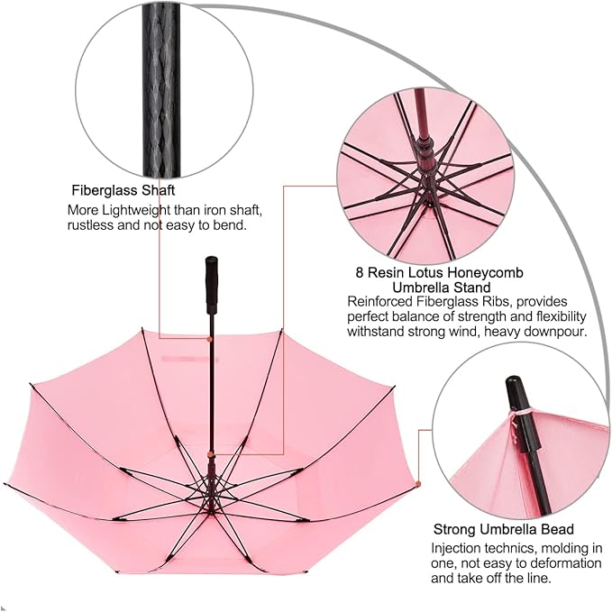 G4Free 47/54/62/68/72 Inch Automatic Open Golf Umbrella Oversize Extra Large Double Canopy Vented Windproof Waterproof Stick Umbrellas
