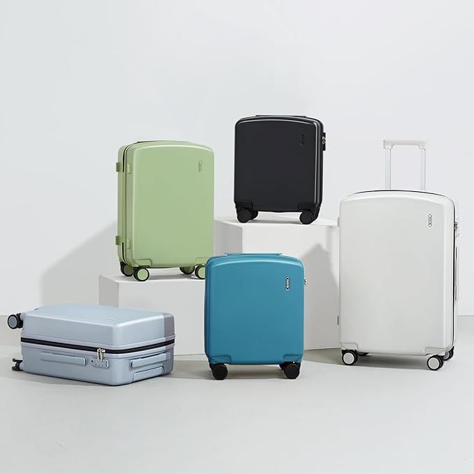 Hanke 20 Inch Hard Shell Suitcases with Spinner Wheels, Lightweight Carry On Luggage 22x14x9 Airline Approved Built-in TSA Lock, Durable Suitcase Rolling Luggage Carry-On Bag(Bamboo Green)