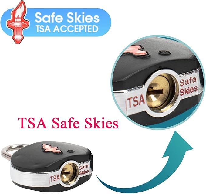 TSA Keyed Luggage Locks (3-Pack) - Suitcase Lock TSA Approved for Suitcases, Backpacks, Gym Lockers & School Bags | Compact & Durable ABS w/Electroplated Rings