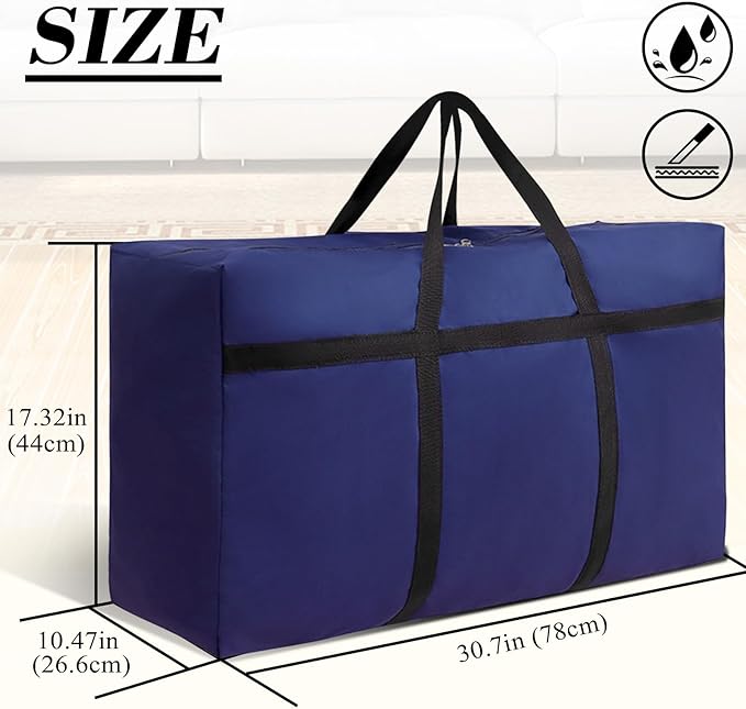 Extra Large Duffle Bag 90L/23.77Gal Moving Bag Tear Resistant Heavy Duty Storage Bags Lightweight Big Luggage Bag for Camping, Travel, Moving (Blue)