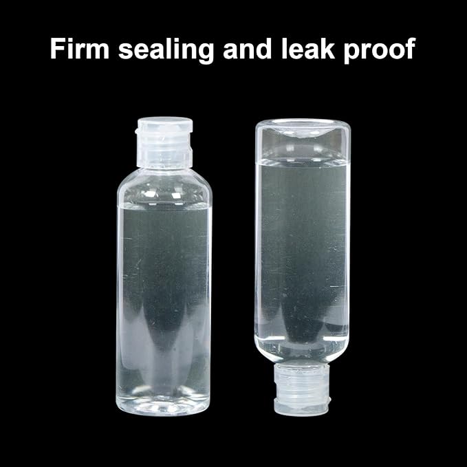 2 Pack Clear Travel Size Toiletry Bottles, 3.4oz TSA Approved Containers, Leak Proof Squeezable Plastic