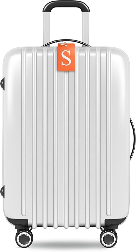 Shacke Luggage Tag Initial – Fully Bendable Tag w/Stainless Steel Loop - Orange (Letter S)
