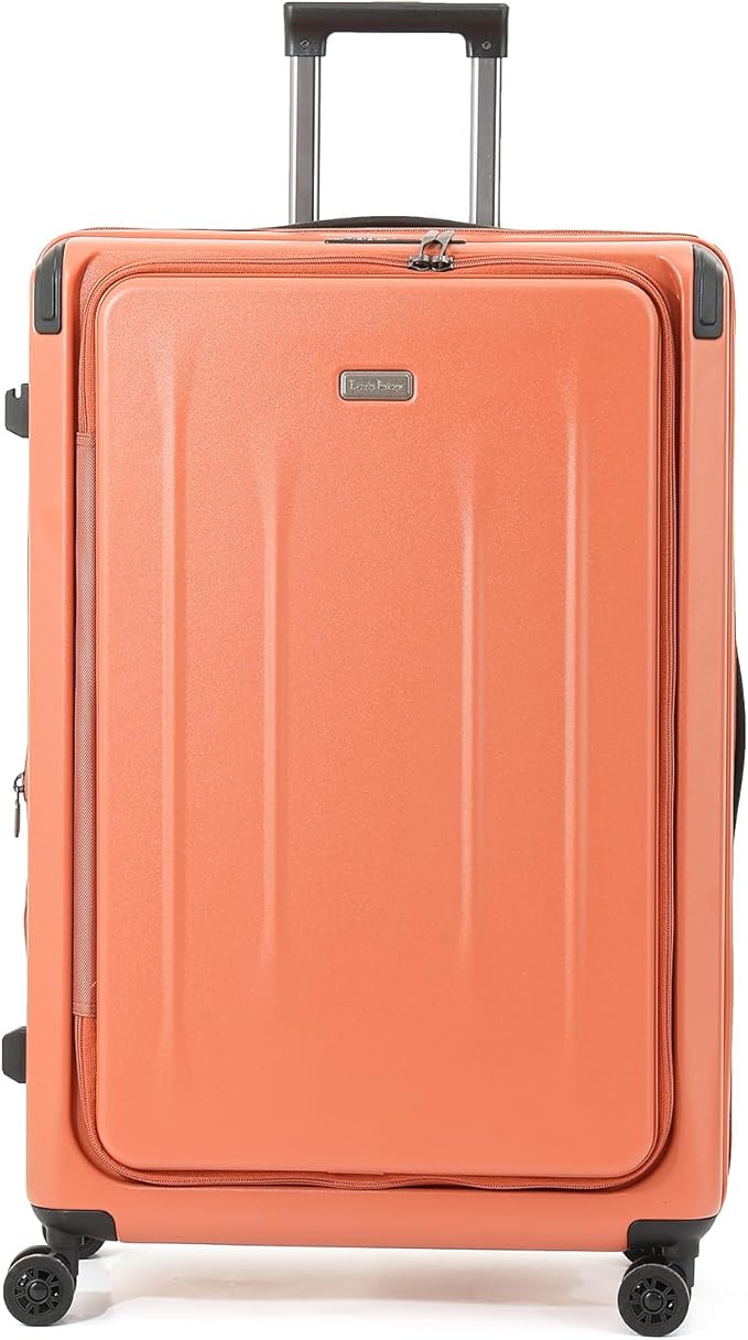29 Inch Luggage, Top Opening Airline Approved ABS+PC Hard Shell Suitcases with Silent Wheels, TSA Lock,Front Pocket and Wet-dry Separated Six-piece Set (AD Orange, 29 Inch)