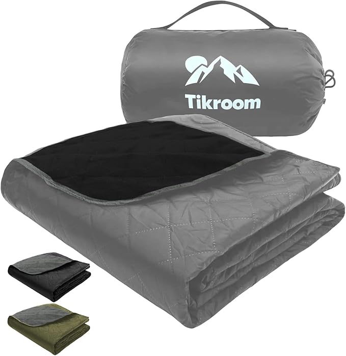 Large Waterproof Outdoor Camping Blanket, 80 x 58 inch Fleece Picnic Blankets Windproof Travel Stadium Blanket for Beaches Pets Car Camp Picnic Mat for Both Cold & Warm Weather