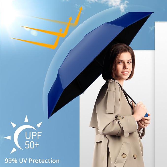 Yoobure Travel Umbrella Portable Compact Umbrellas, Pocket Mini for Purse, Umbrellas for UV Sun & Rain Small for Backpack, Umbrella with Case Folding for Kids Women