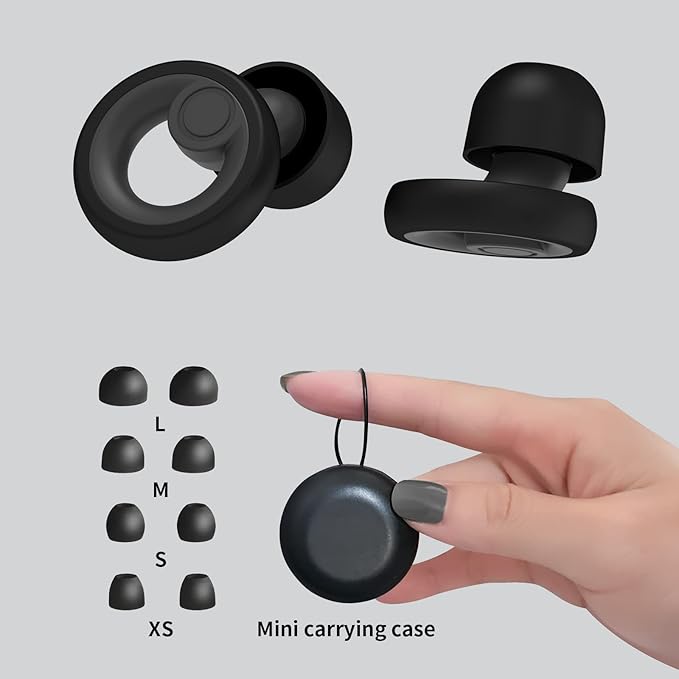 Ear Plugs for Noise Cancelling Ear Protection EarPlugs for Sleep,Concerts,Work,Study,8 Size Eartips with Small Box,Perfect -30dB Silicone Earplugs for Noise Reduction