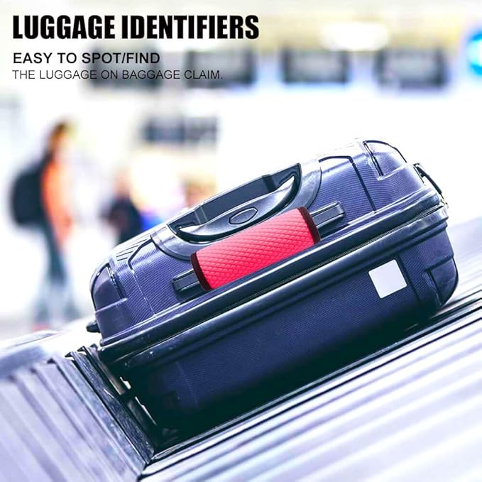 Luggage Handle Wrap for Suitcase/Carry On/Backpacks-Neoprene Luggage Handle Wraps Bright Luggage Identifiers/Tags/Spotter/Markers Travel Accessories/Essentials (Pink)