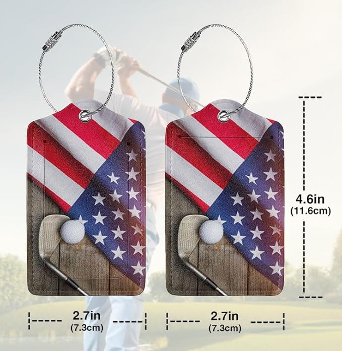 Golf Ball Luggage Tags for Suitcases Leather Carnival Cruise Luggage Tags Privacy Cover Baggage Tag Cute Travel Name Tags for Cruise Ships Travel Essentials Sports Tags for Adults
