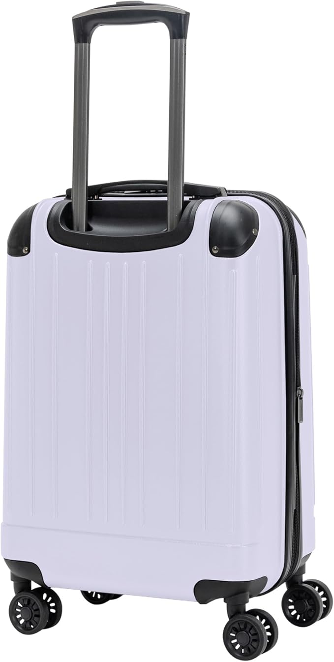 Flying Axis Collection Lightweight Hardside Expandable 8-Wheel Spinner Luggage, Lavender, 20-Inch Checked