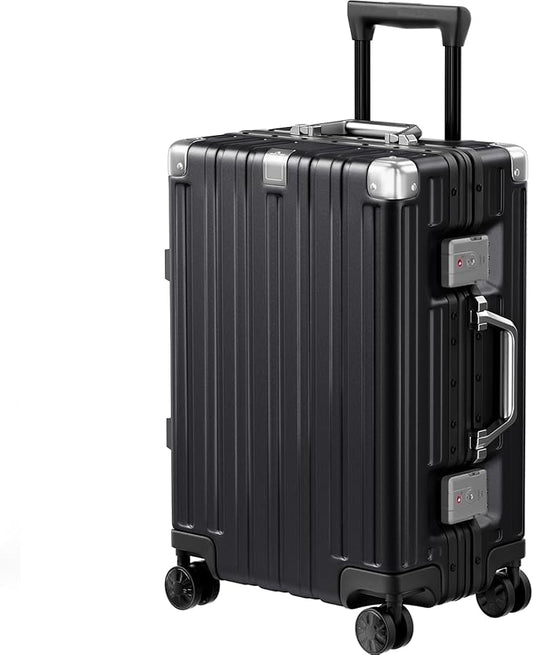 Krute Carry On Luggage 20 inch Aluminum Frame Luggage with Spinner Wheels Hardshell No Zipper PC+ABS TSA Lock Zipperless Suitcases