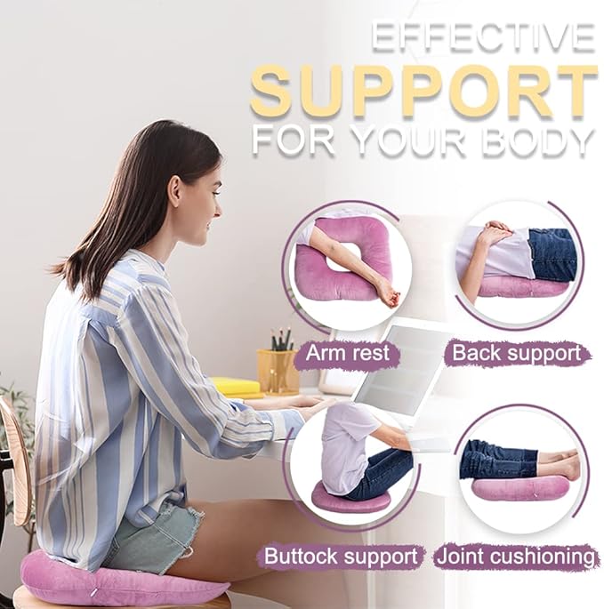 Stuffed Donut Pillow Seat Cushion | for Tailbone and Coccyx Pain, Hemorrhoids, Bed Sores, Pregnancy, Prostate, Surgery Recovery, Sitting Pressure Relief, for Home, Office and Car (Fuchsia pink)