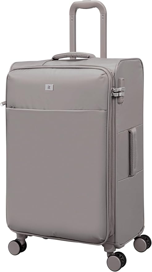 It Luggage Lustrous Luxe 28" Softside Checked 8 Wheel Spinner, Moon Rock