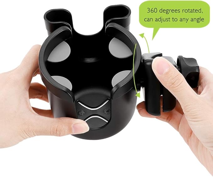 Accmor Stroller Cup Holder with Phone Holder, Bike Cup Holder, Universal Cup Holder for Uppababy Nuna Doona Strollers, 2-in-1 Cup Phone Holder for Stroller Bike Wheelchair Walker Accessory