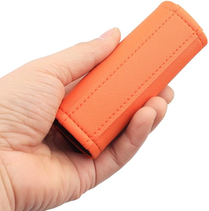 Luggage Handle Wrap 5 Pack-Leather Luggage Handle Wraps for Suitcase/Handbag/Duffel Bag/Car Bright Luggage Identfier/Handle Covers/Grips Luggage Accessories for Travel 3.0 (Orange)