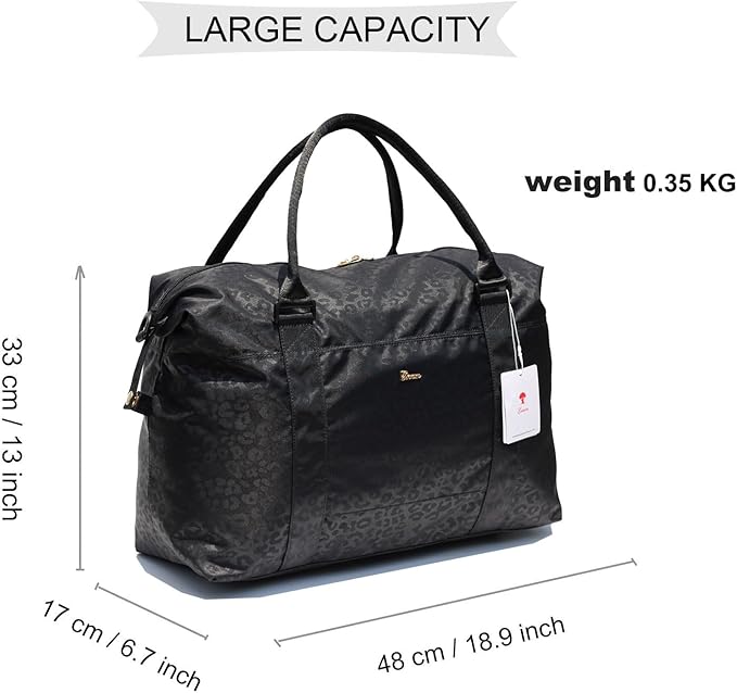 ESVAN Travel Tote Duffel Gym Bag,Weekender Overnight Carry-on Tote Crossbody Bag with Wet Pocket and Trolley Sleeve Upgraded