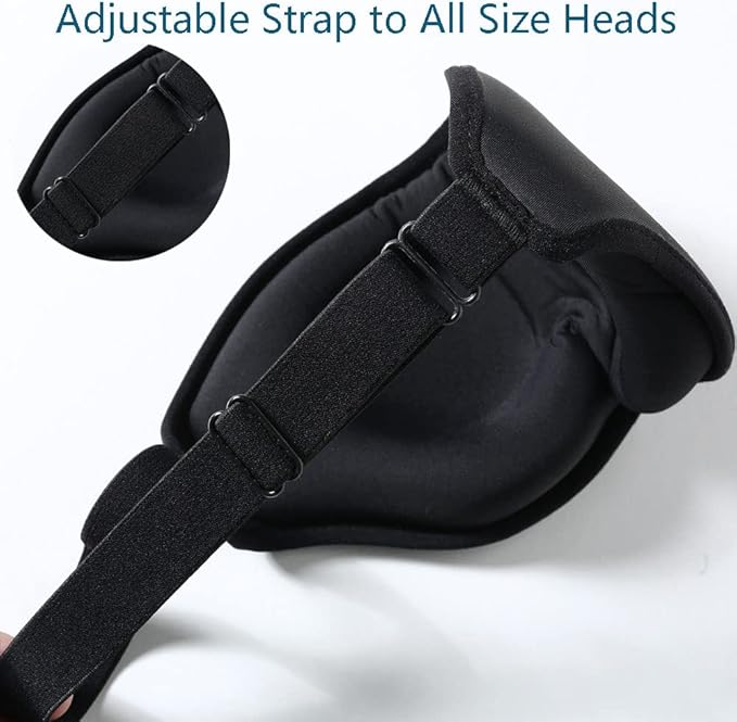 Tim & Tina 3D Sleep Eye Mask Blindfold for Men Women Sleeping Mask Light Blocking Soft Covers for Travel Nap Yoga Adjustable Strap (3D Black (Edge Cover)
