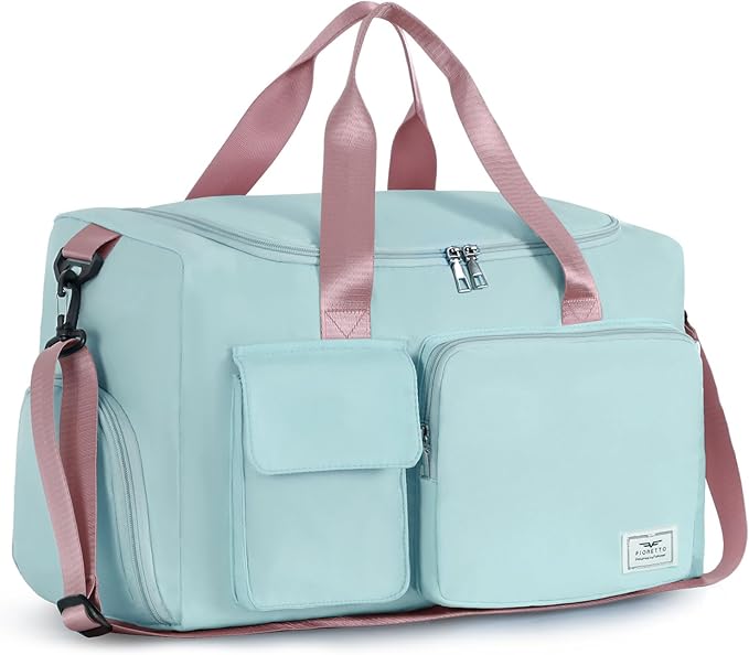 FIORETTO Women's Gym Duffle Bag with Shoes Compartment, 30L Capacity, Ideal for Travel, Gym, Sports, Duffel, Weekender
