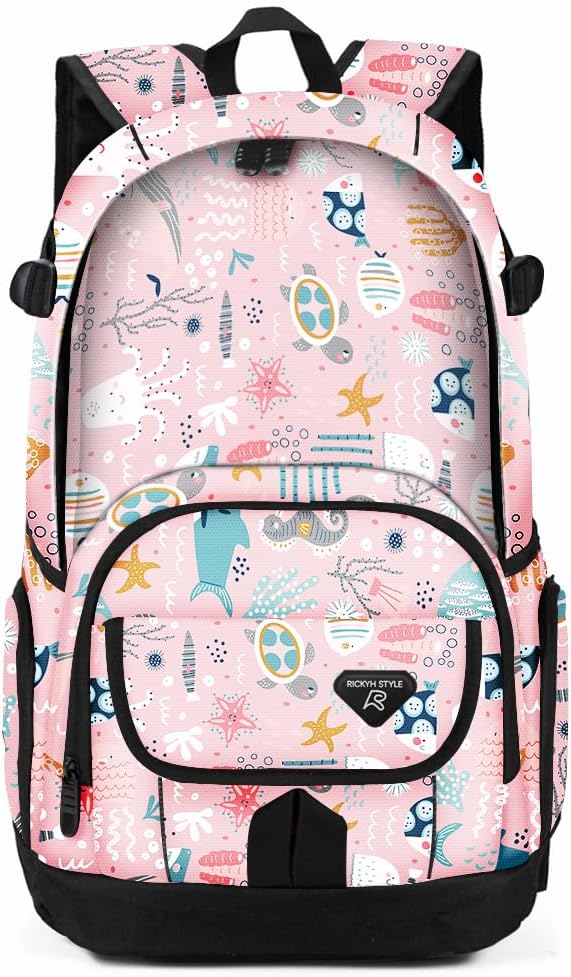 rickyh style School Backpack Travel Bag for Men & Women Lightweight College Back Pack with Laptop Compartmen