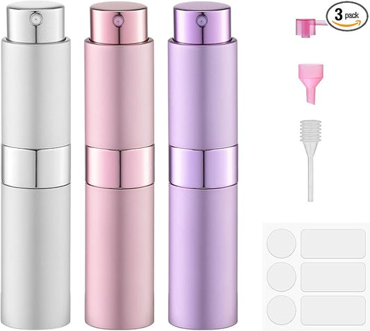 Perfume Atomizer Travel Bottle Refillable: Cologne Sprayer Portable for Men - Mini Spray Empty for Refill - 8ml Small Size Purple