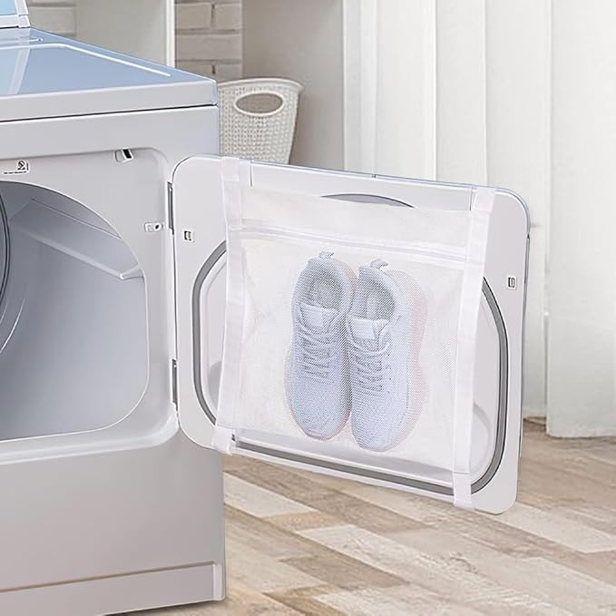 Shoe Drying Bag, Reusable Sneaker Drying Mesh Bags, Laundry Bag for Dryings Shoes, with Zipper Strap for Washing Machine, Shoes, Clothing, for Most Dryers Door(COLOR:white)