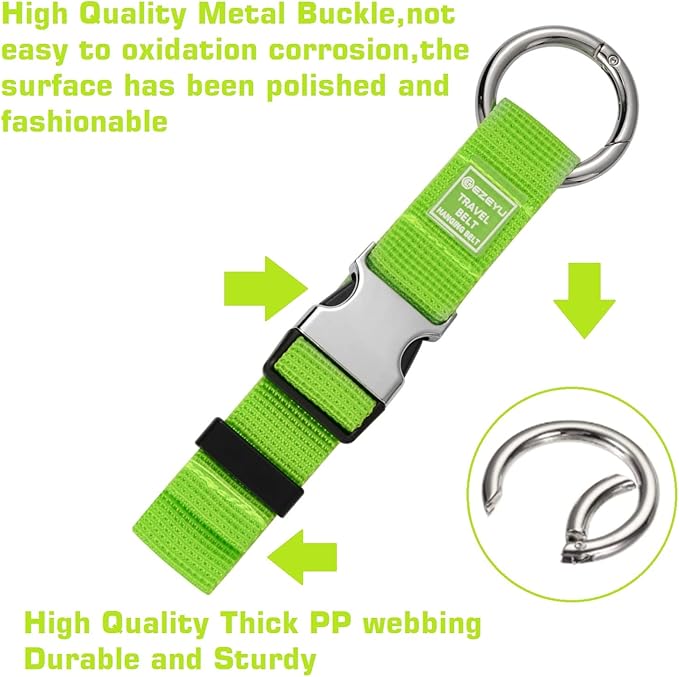 2PCS Add a Bag Luggage Strap Jacket Gripper,Heavy Duty Luggage Straps Carry-on Baggage Suitcase Straps Belts Travel Accessories (Green)