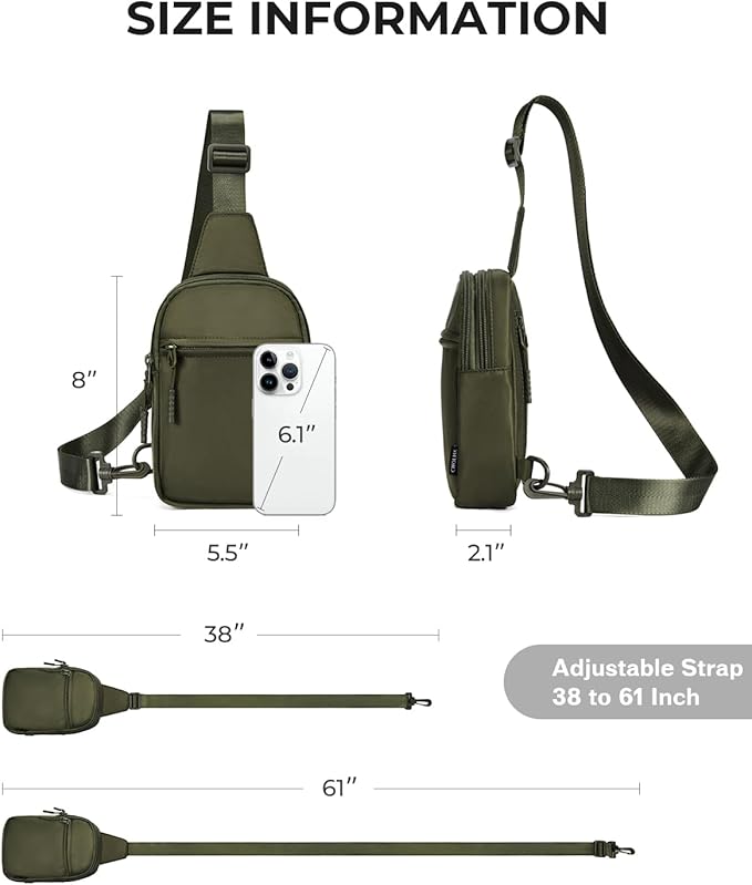 CHOLISS Small Sling Bag for Women and Men, Crossbody Bags Trendy Fanny Packs Chest Bag with Extended Strap