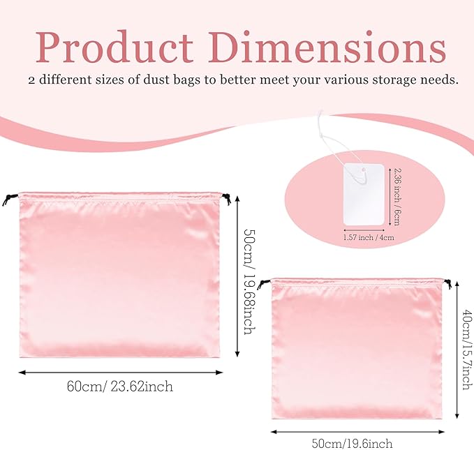 P Pothuiny 2 Pcs Satin Dust Bags for Handbags